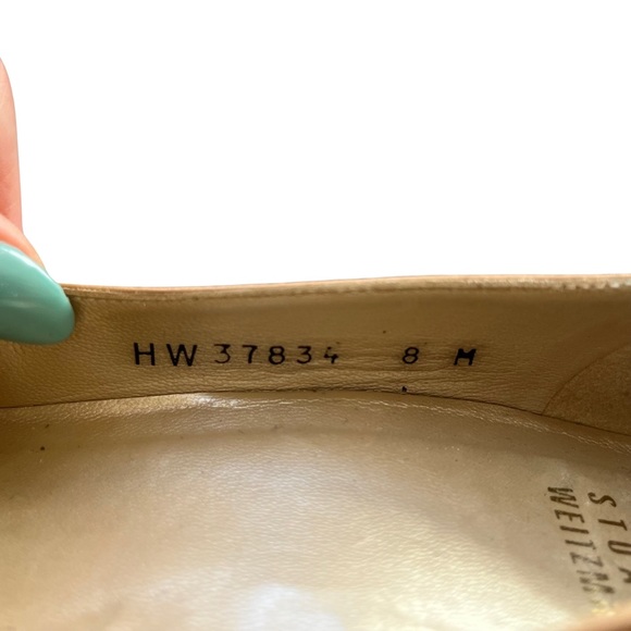 Stuart Weitzman Neutral Peep Toe Heels Size 8 - Picture 9 of 9